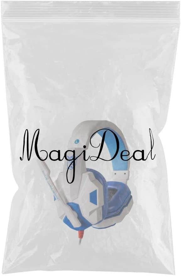 MagiDeal Noise Cancelling Mic Over Ears Gaming Headphones with Mic Stereo for Gamer - White and Blue