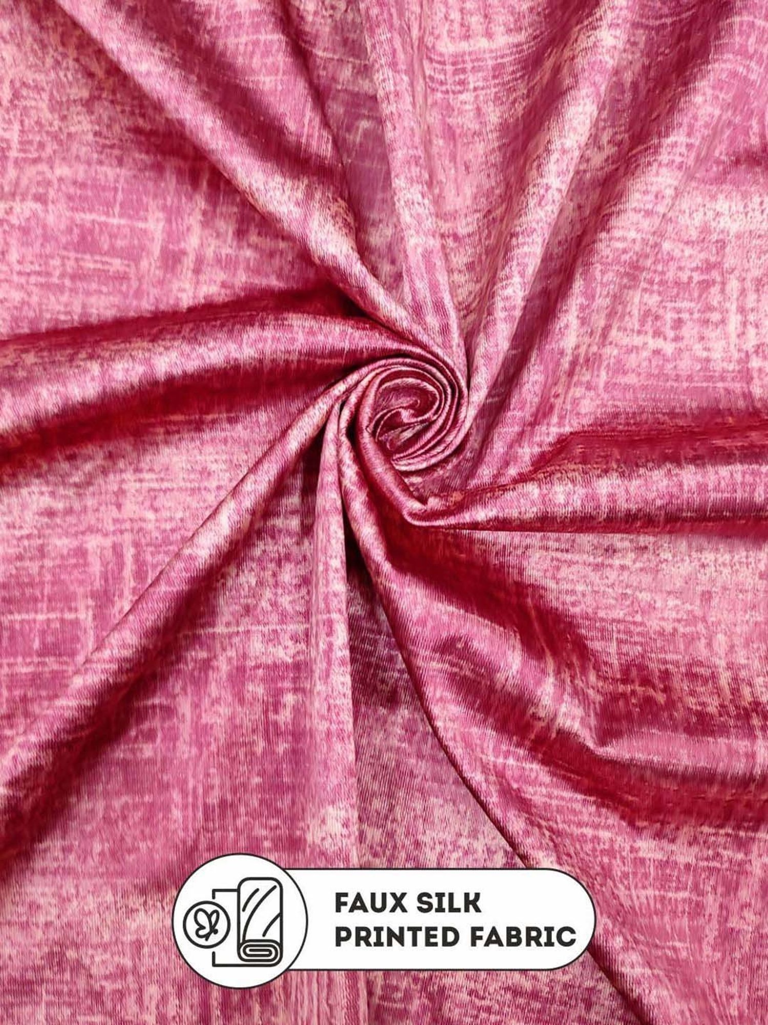 Bianca VILLA C`ESTA Pink Faux Silk 5 Ft. Window Curtain