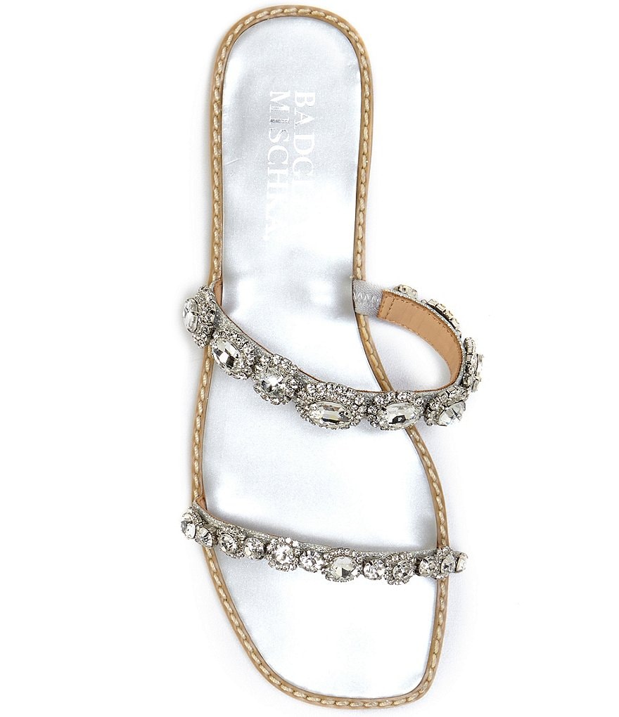 Badgley Mischka Reed Jeweled Strap Detail Sandals