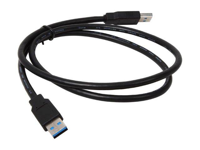 Kaybles 20USB3-3MMBK 3 ft. SuperSpeed 5Gbps USB 3.0 A Male to A Male Cable, Gold Plated, Black, M-M