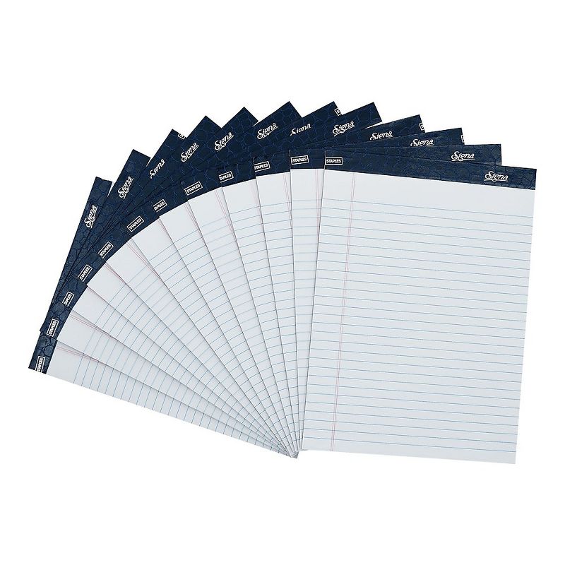 Staples Signa Notepads 8.25" x 11.75" Wide We 50 Sh/Pad 12 Pads/PK 809866