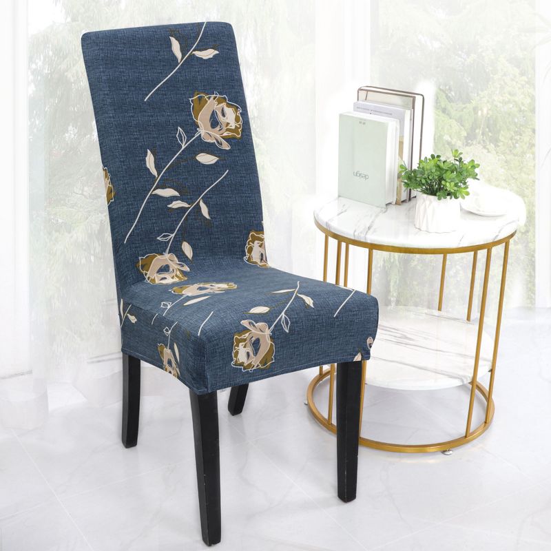 1 Pc Polyester Stretch Dining Chair Slipcovers Multicolored  - PiccoCasa