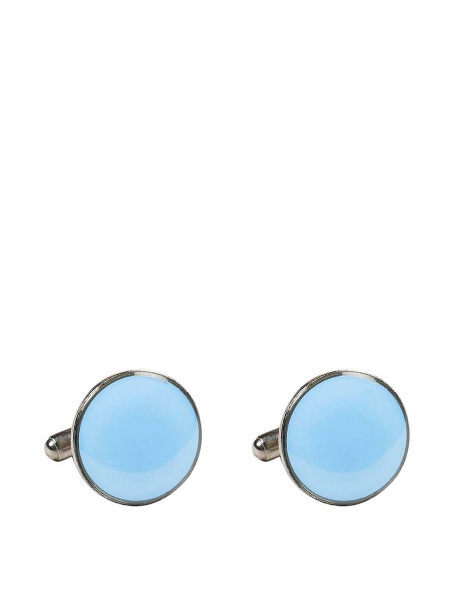 Tossido Blue Woven Necktie With Pocket Square and Cufflinks