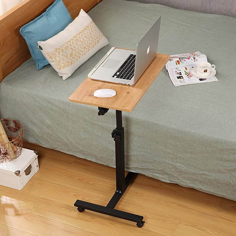Laptop Table Lap Desk for Laptop Cart Tilting Overbed Bedside Table Overbed Desk Overbed Table with Wheels Adjustable Laptop Stand Sofa Side Table