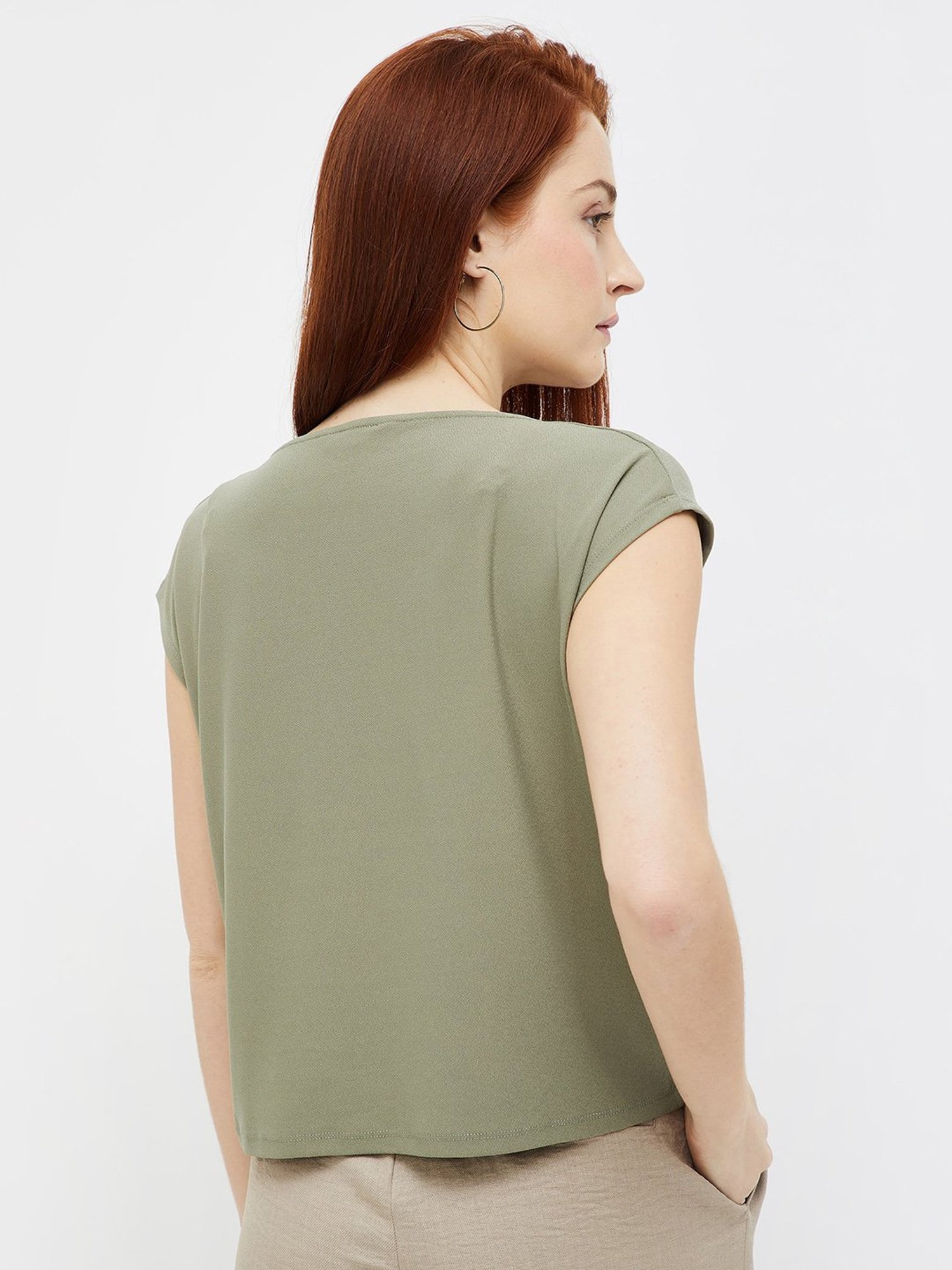 Code by Lifestyle Sage Green Regular Fit Top