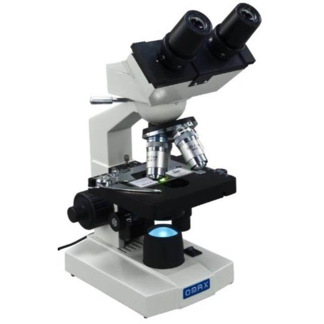 omax 40x2000x lab led binocular compound microscope with double layer mechanical stage and coaxial coarse/fine focusing knob