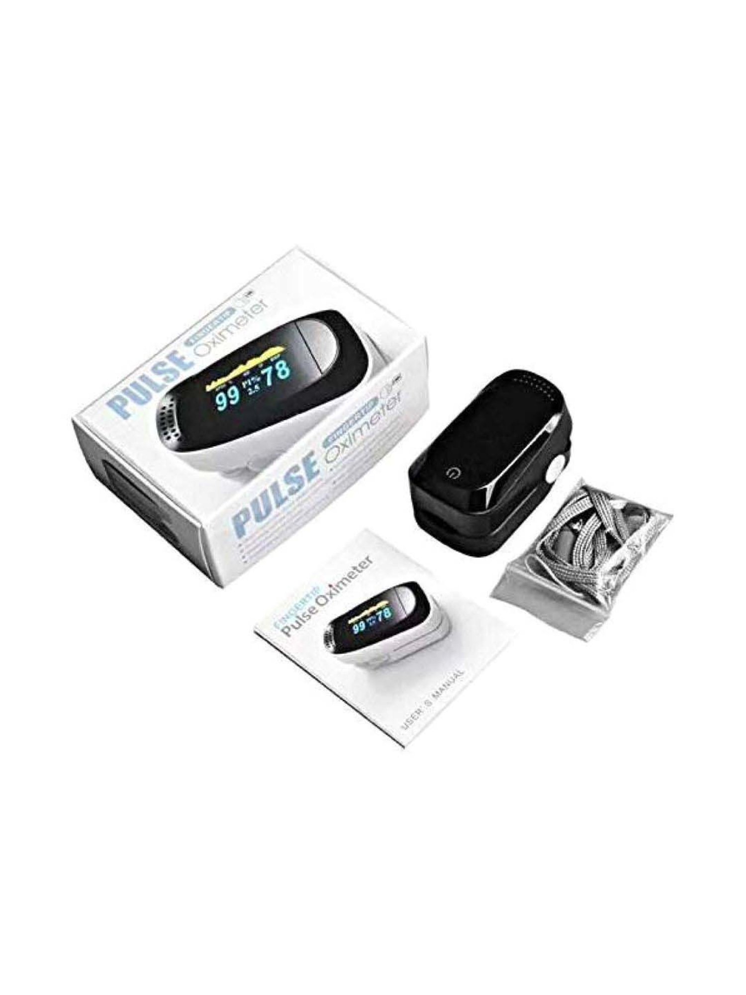 MCP OLED Fingertip Pulse Oximeter (Black)