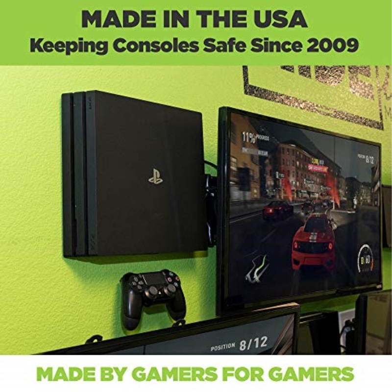 HIDEit 4P - PS4 Pro Wall Mount | Bracket for PlayStation 4 Pro Game Console, VESA Compatible | Made in the USA