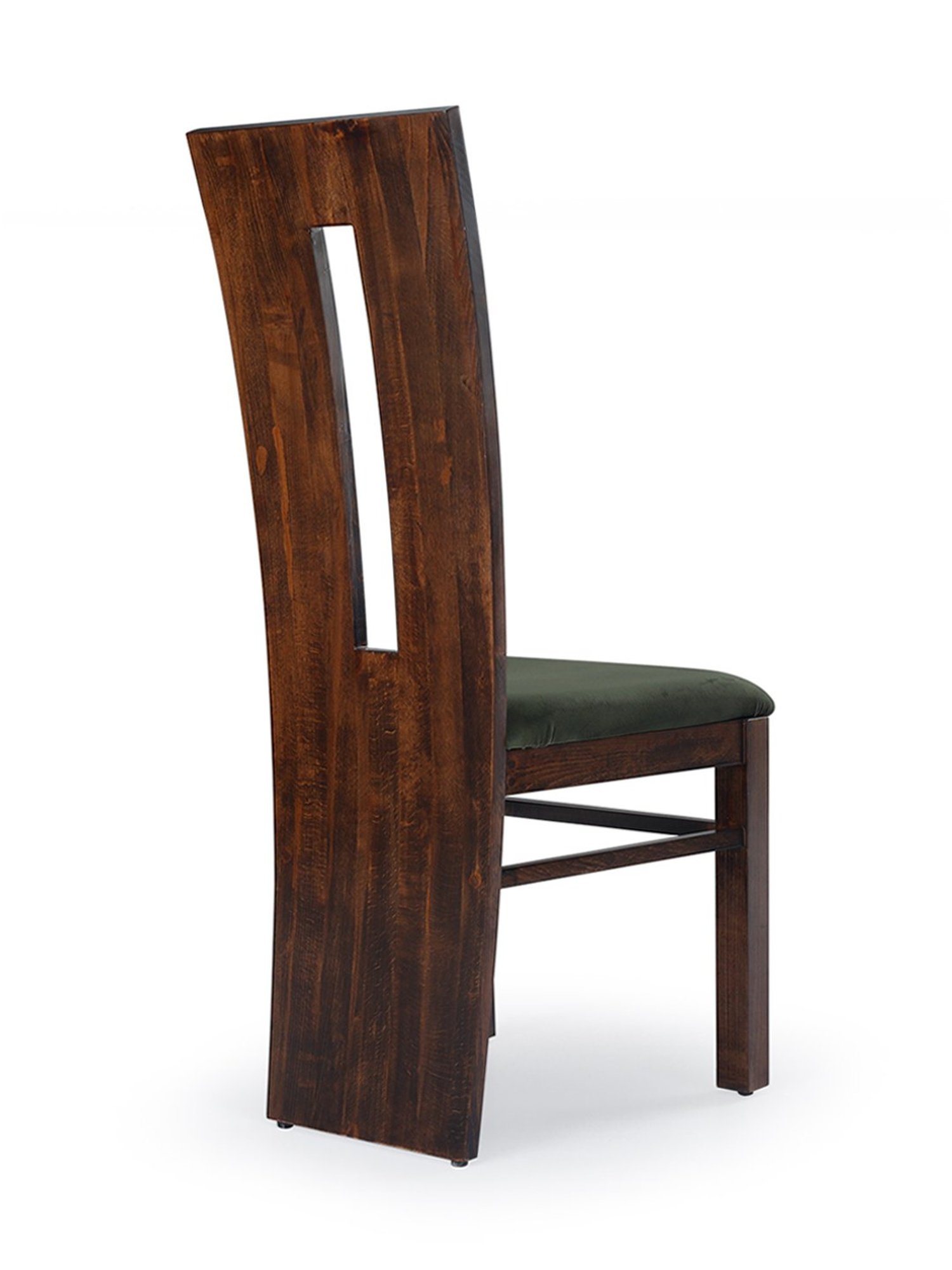 Durian Eva Walnut & Olive Green Wood 2 Seater Dining Chair