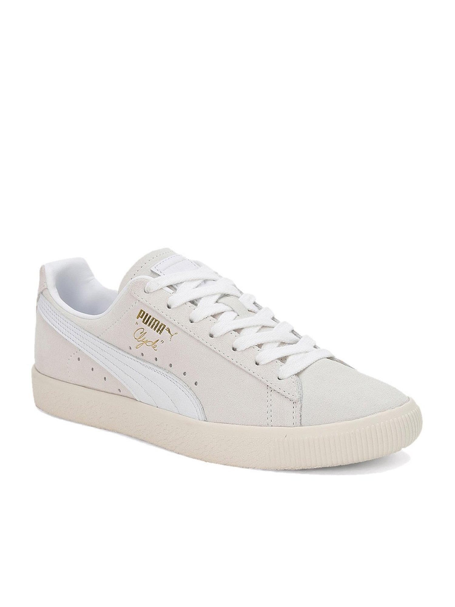 Puma Men's Clyde PRM Off White Casual Sneakers