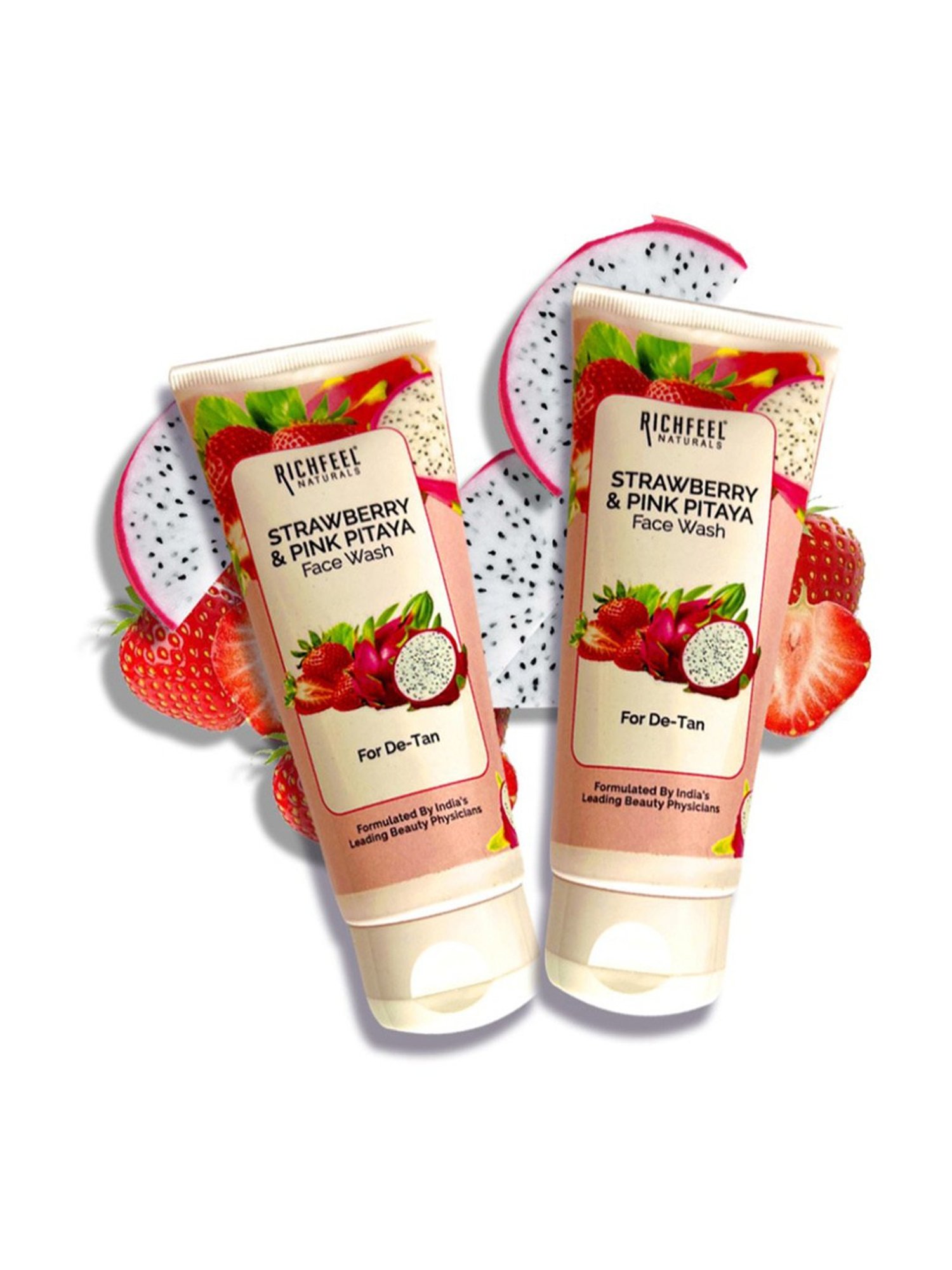 Richfeel Strawberry & Pink Pitaya Face Wash - Pack of 2