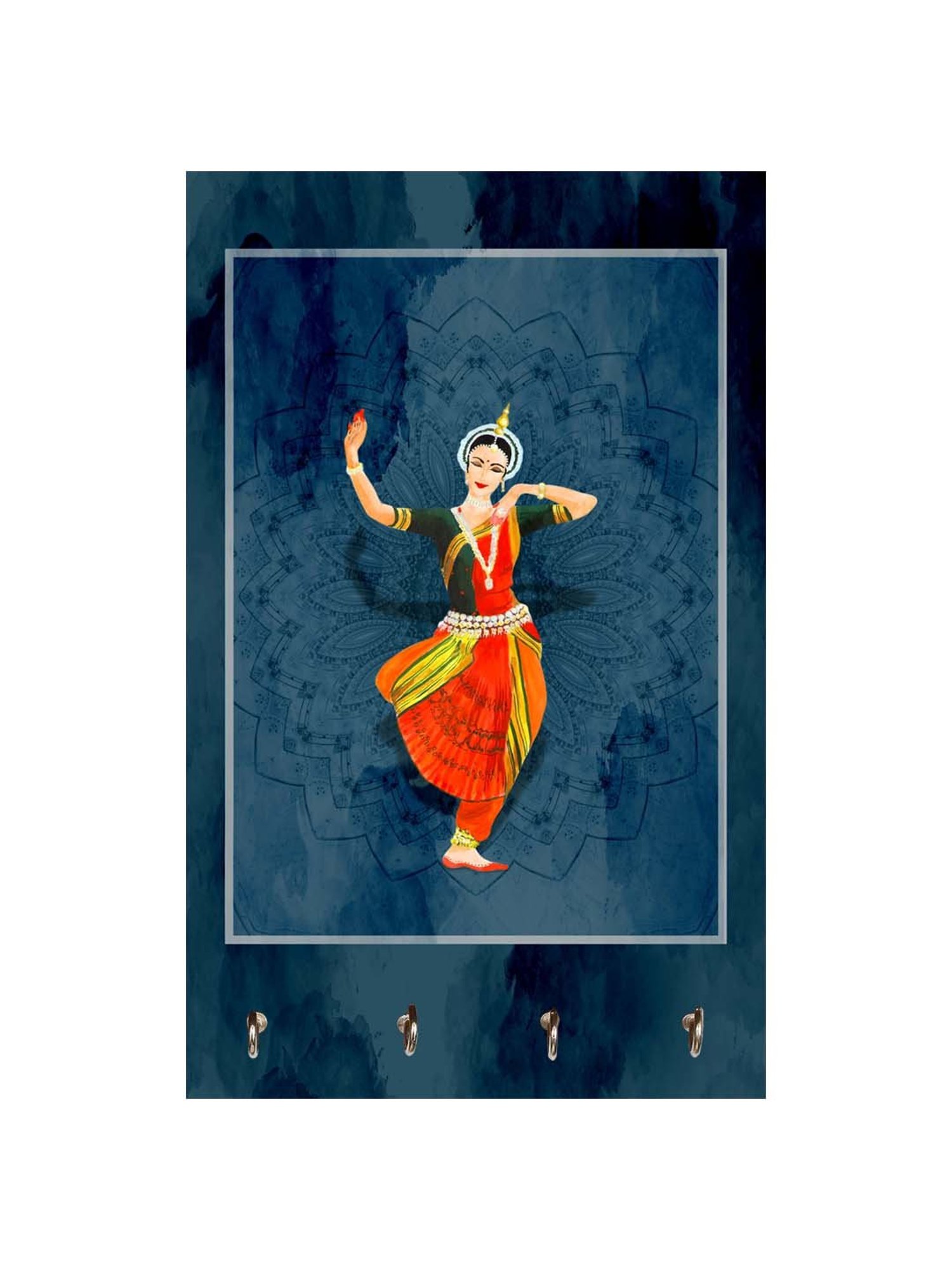 999Store Navy Blue & Red MDF  Key Holder - Set of 1