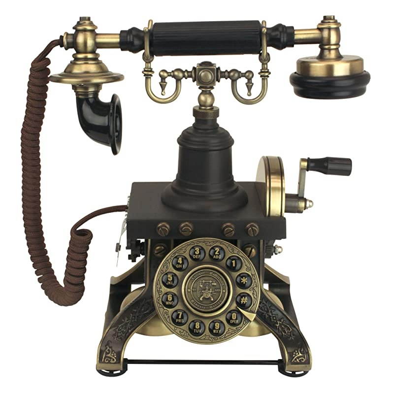 Antique Eiffel Tower 1892 Rotary Corded Retro Phone - Vintage Decorative Telephones, Bronze