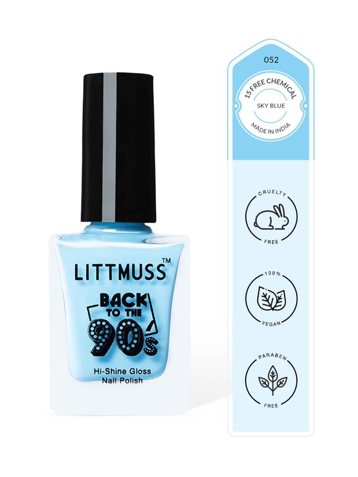 Littmuss Back To The 90's Hi Shine Gloss Nail Polish Sky Blue 052 - 9.5 ml
