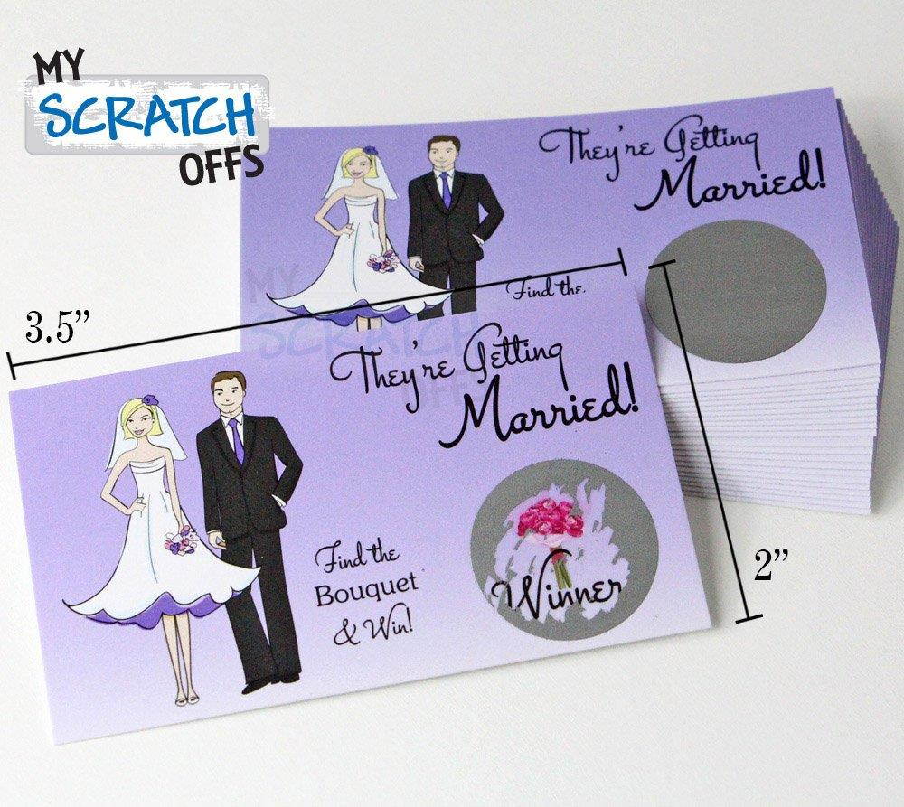 Bridal Shower My Scratch Offs Game Card Ticket Purple Vintage Bride Bridesmaid Maid Of Honor 25 Cards (24 Sorry 1 Winner)
