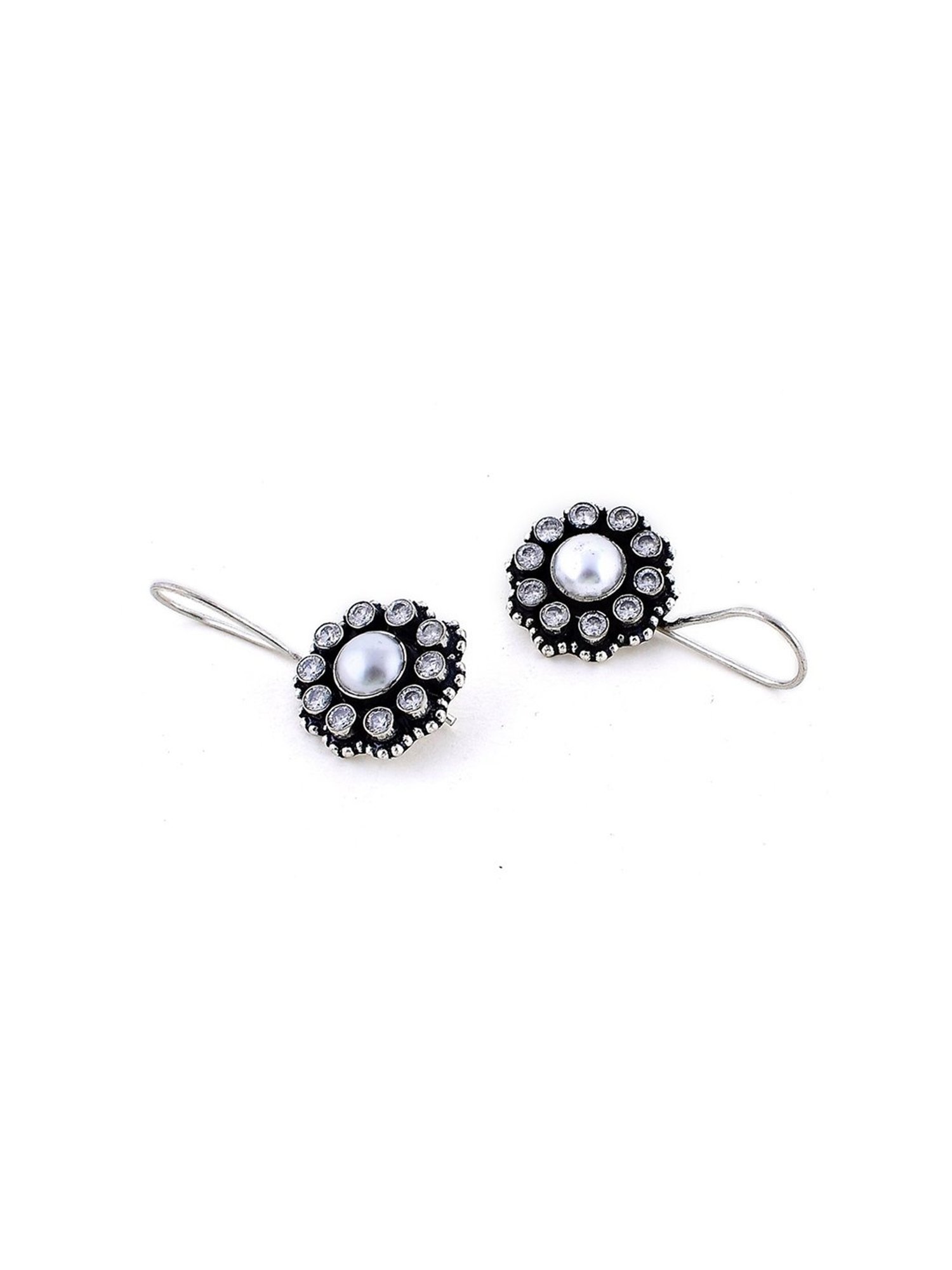 Sri Jagdamba Pearls Black Rosy Pearl Drop Earrings