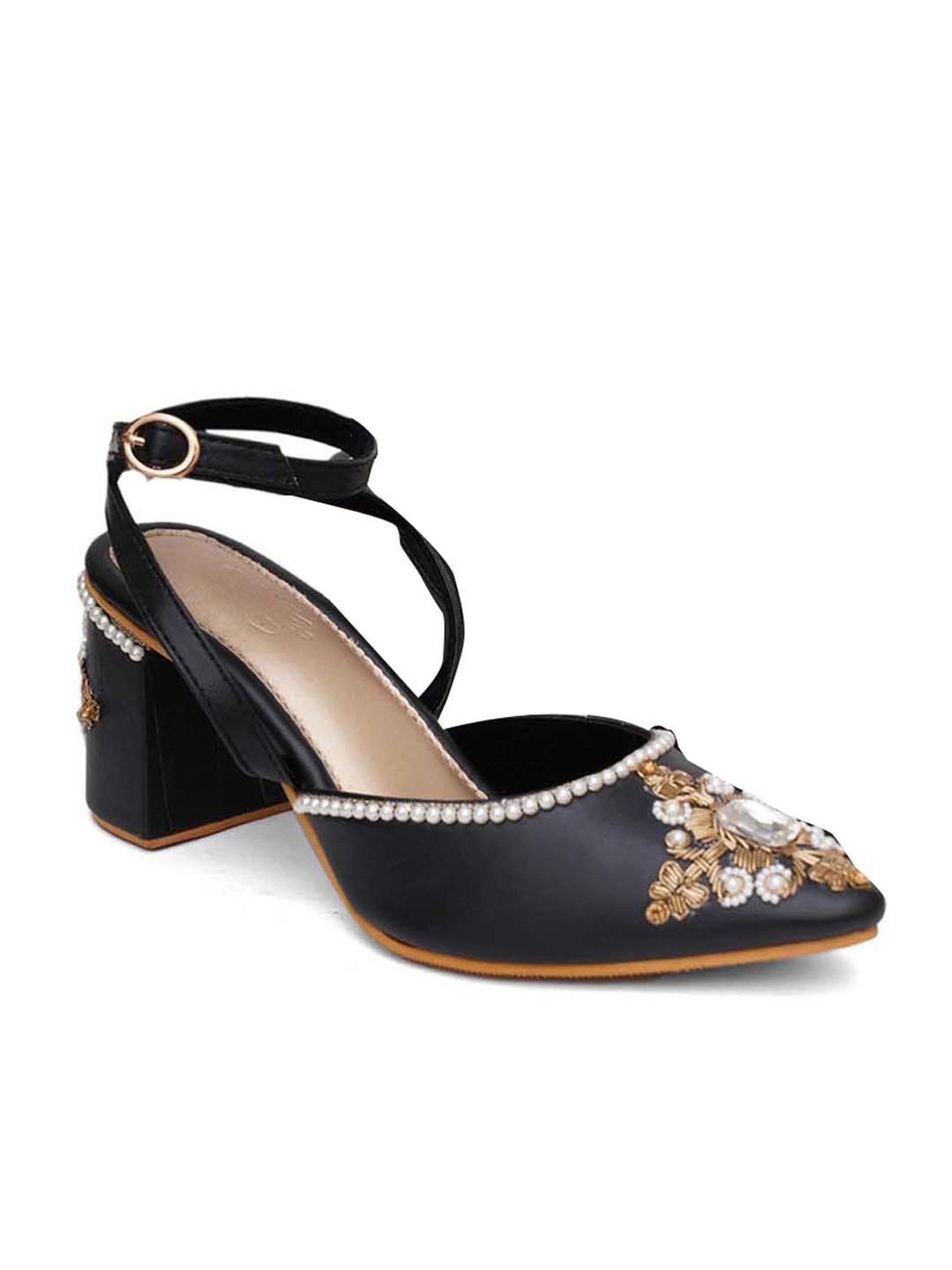 Sole House Women's Black Ankle Strap Sandals