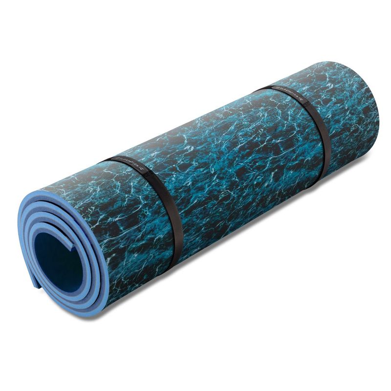 Floatation iQ Floating Oasis 15 x 6 Ft Foam Island Water Lake Pad Mat, Blue