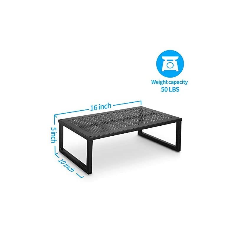 2 Pack-  Monitor Stand Riser, Metal Desk Organizer Stand with Anti-Slip Suction Cup for Laptop, Computer, iMac, Pc, Printer, Black