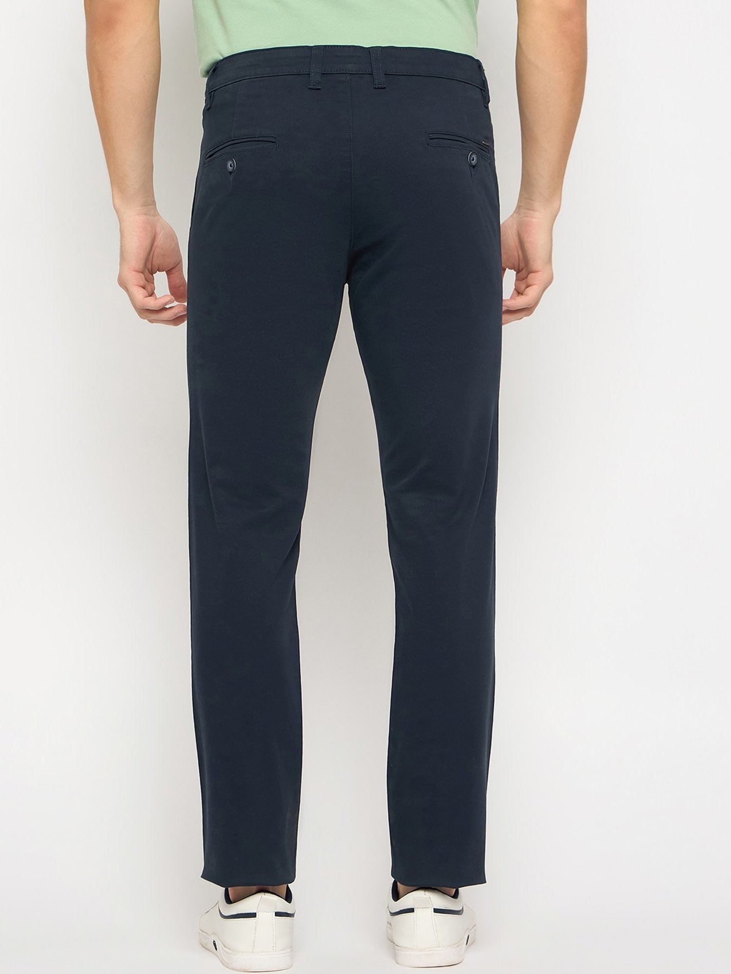 Duke Navy Cotton Slim Fit Chinos