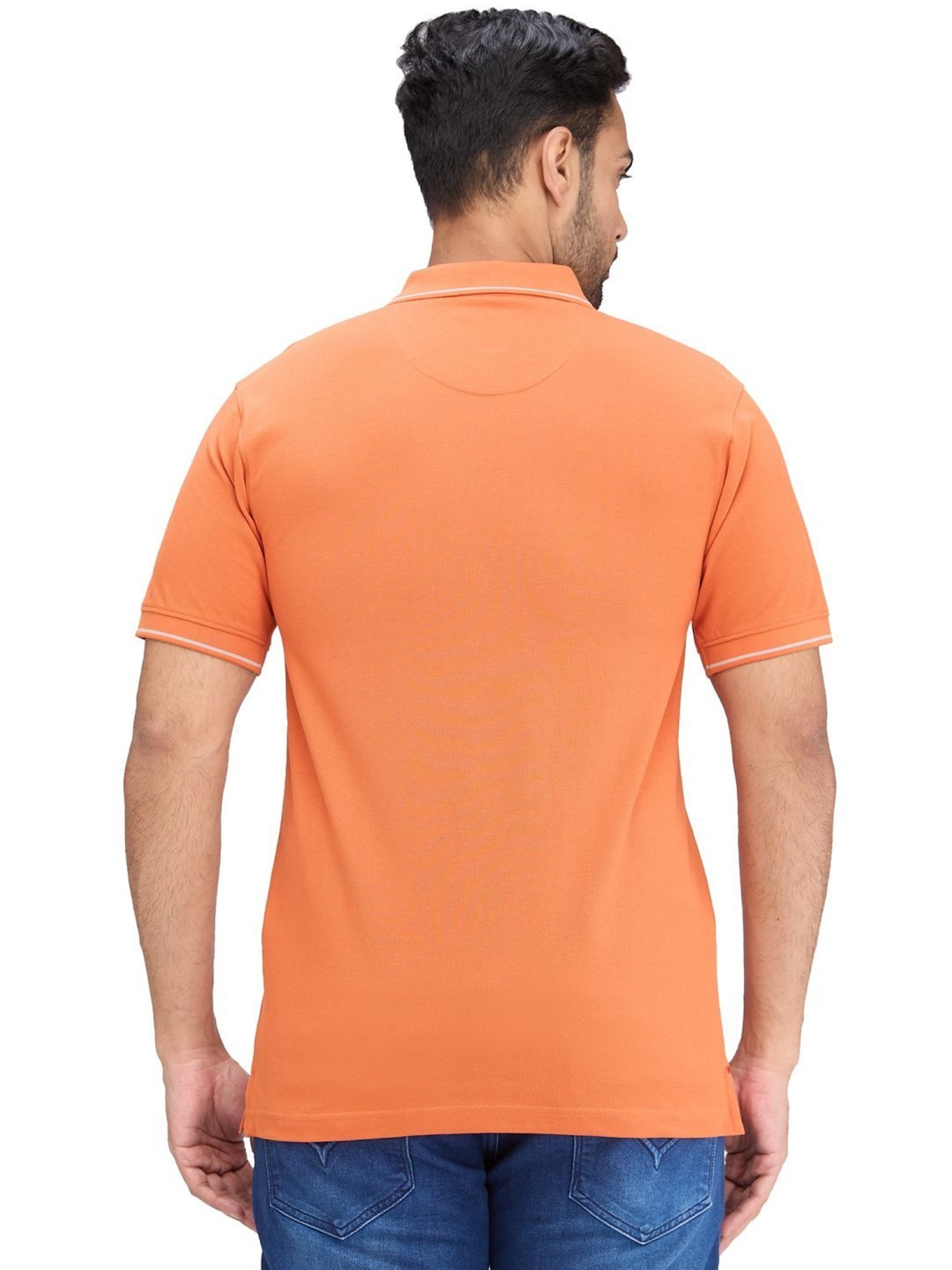 Raymond Orange Slim Fit Polo T-Shirt