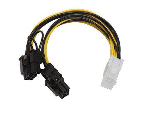AYA 7" (7 inch) PCIE 6 pin "Y" Split to Two PCIE 2.0 8(6+2) pin Cable