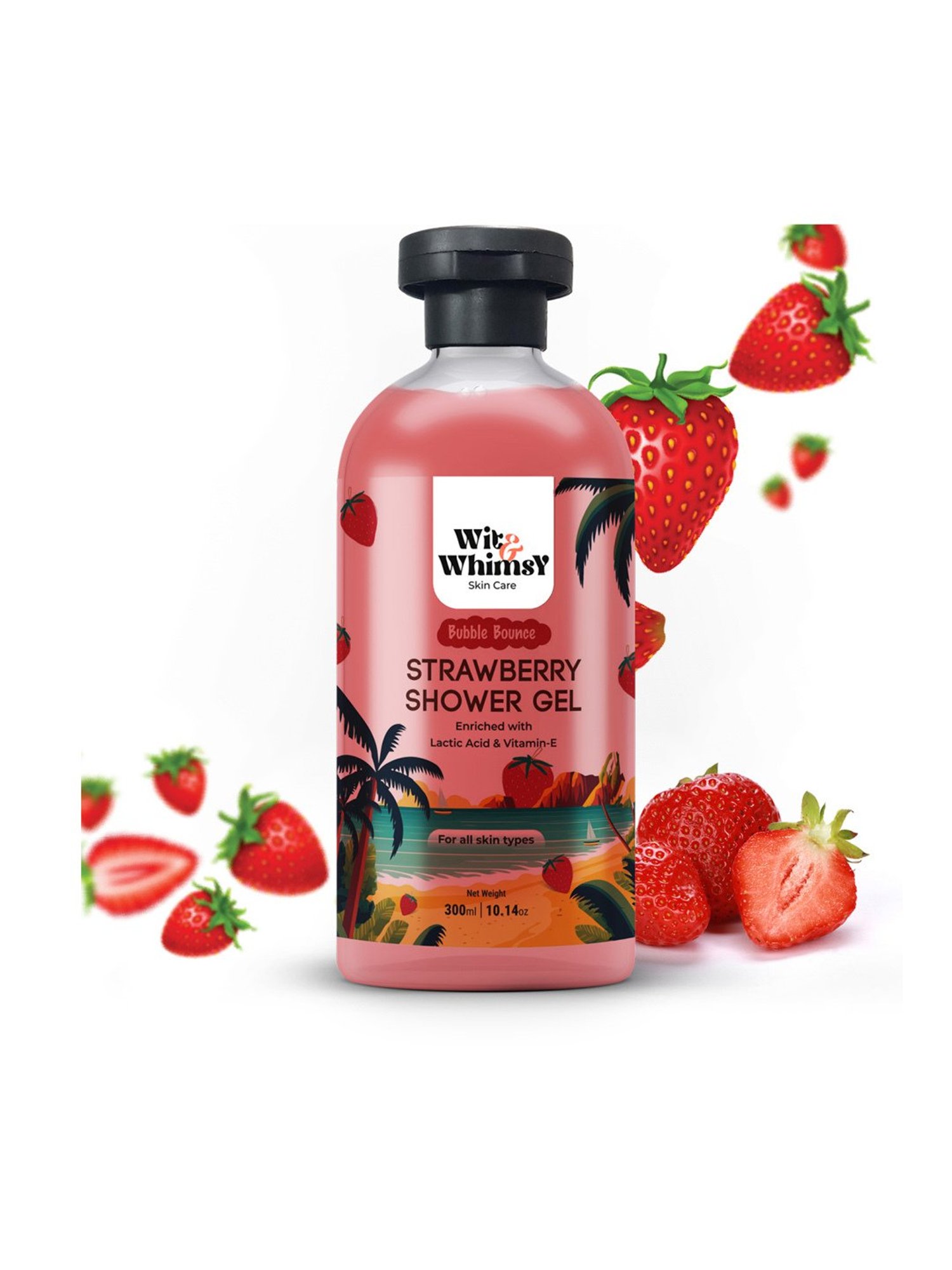 Wit & Whimsy Bubble Bounce Strawberry Shower Gel - 300 ml