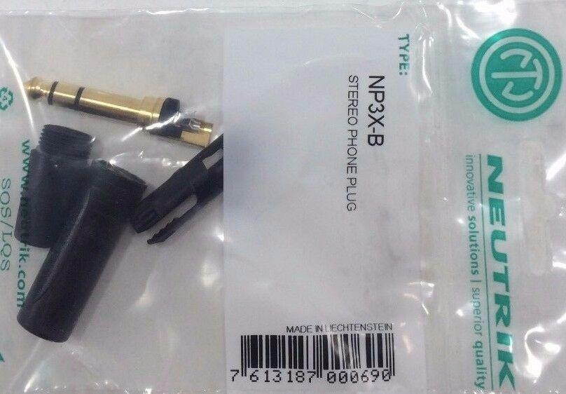 Neutrik - NP3X-B - Professional Plug 1/4" Stereo - Black/Gold