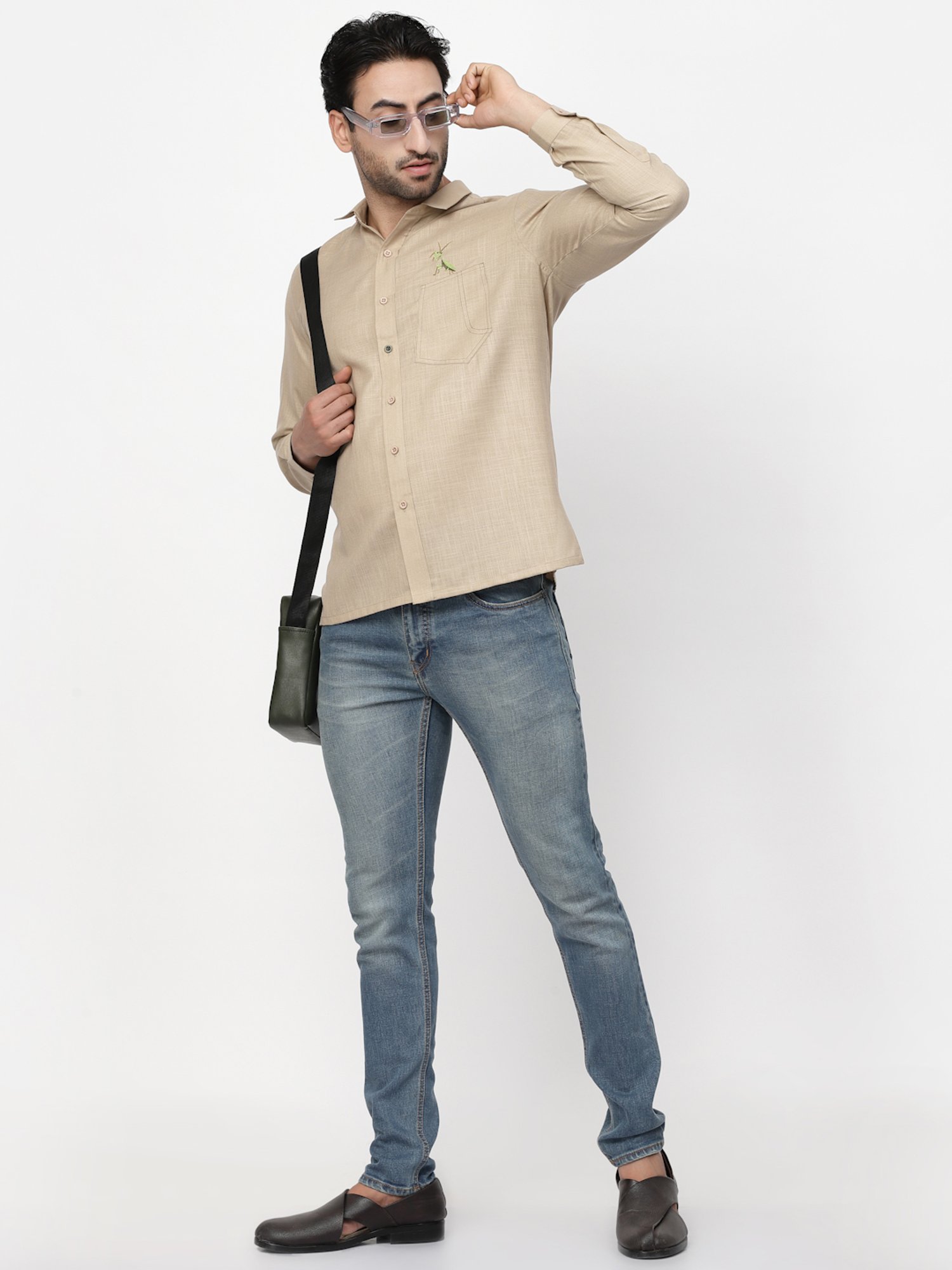Lela Dark Beige Regular Fit Shirt