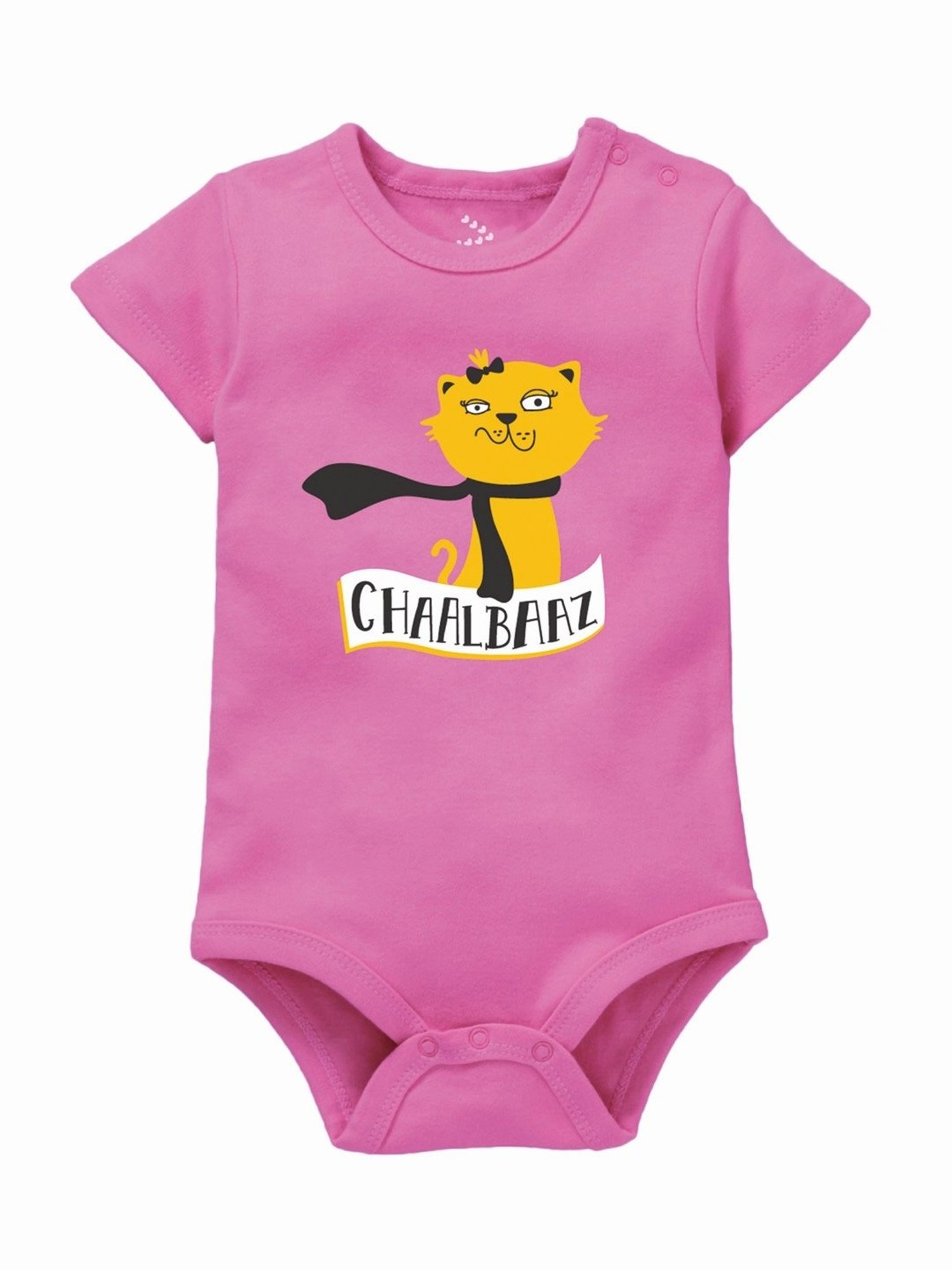 Zeezeezoo Kids Pink Cotton Printed Onesie