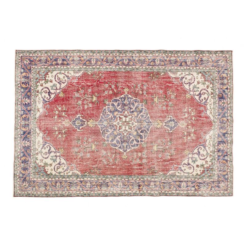 6'5"x9'4" Vintage One-of-a-Kind Birgit Rug Red - Revival Rugs