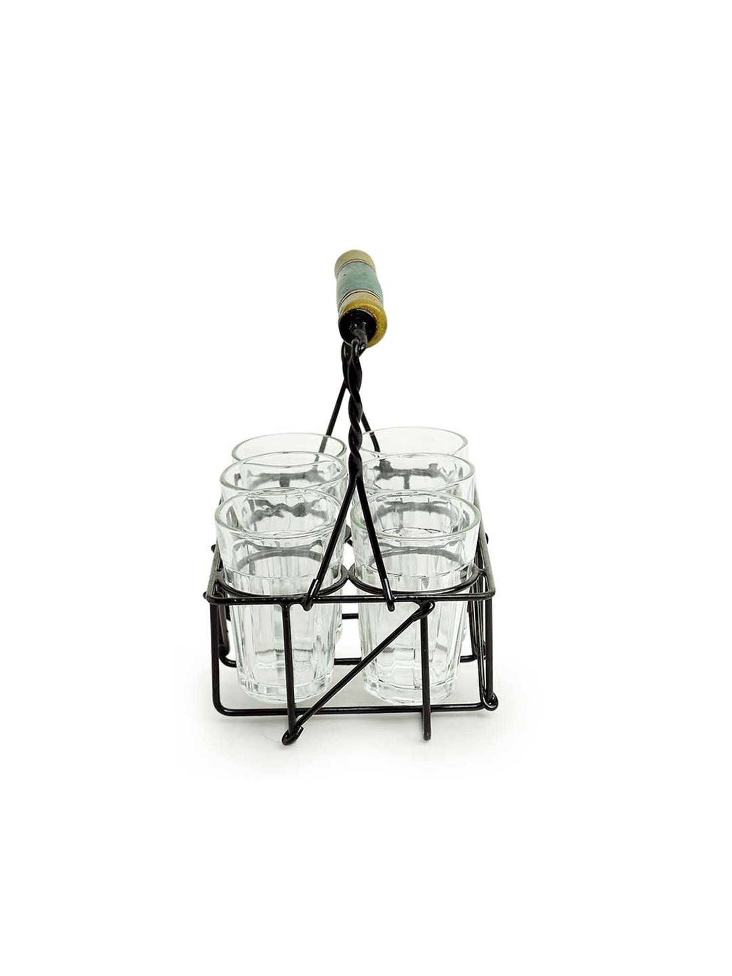 JCPL White & Red Ceramic Cup (0.18 L) - Set of 6