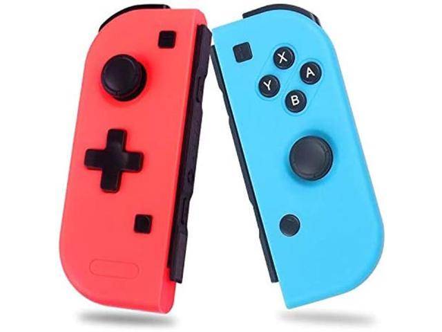 Wireless Joy-con Controller for N-Switch Console, Left and Right Switch Pro Remote Controller, Upgrade Version Plug and Play Auto Connect, Bigger Size Not Official Original One, Blue Red