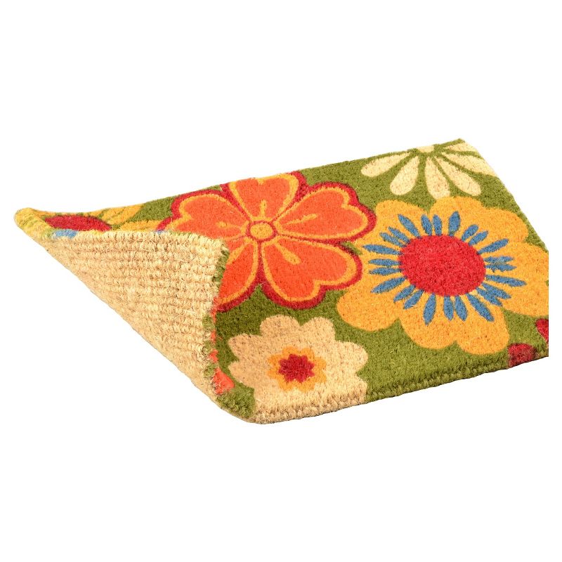 HomeTrax Coir Mat Doormat - Summer Flower (18" x 30")
