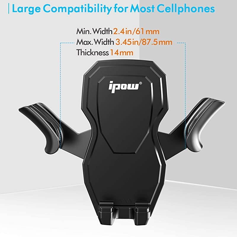 Car Phone Mount Holder Hands Free Car Phone Holder Dashboard Gravity Cell Phone Holder Mount with Auto Retractable Clamp Maximum Angle Adjustment for iPhone XR/XS Max/X/8/7 Galaxy S10/S9/Note 9