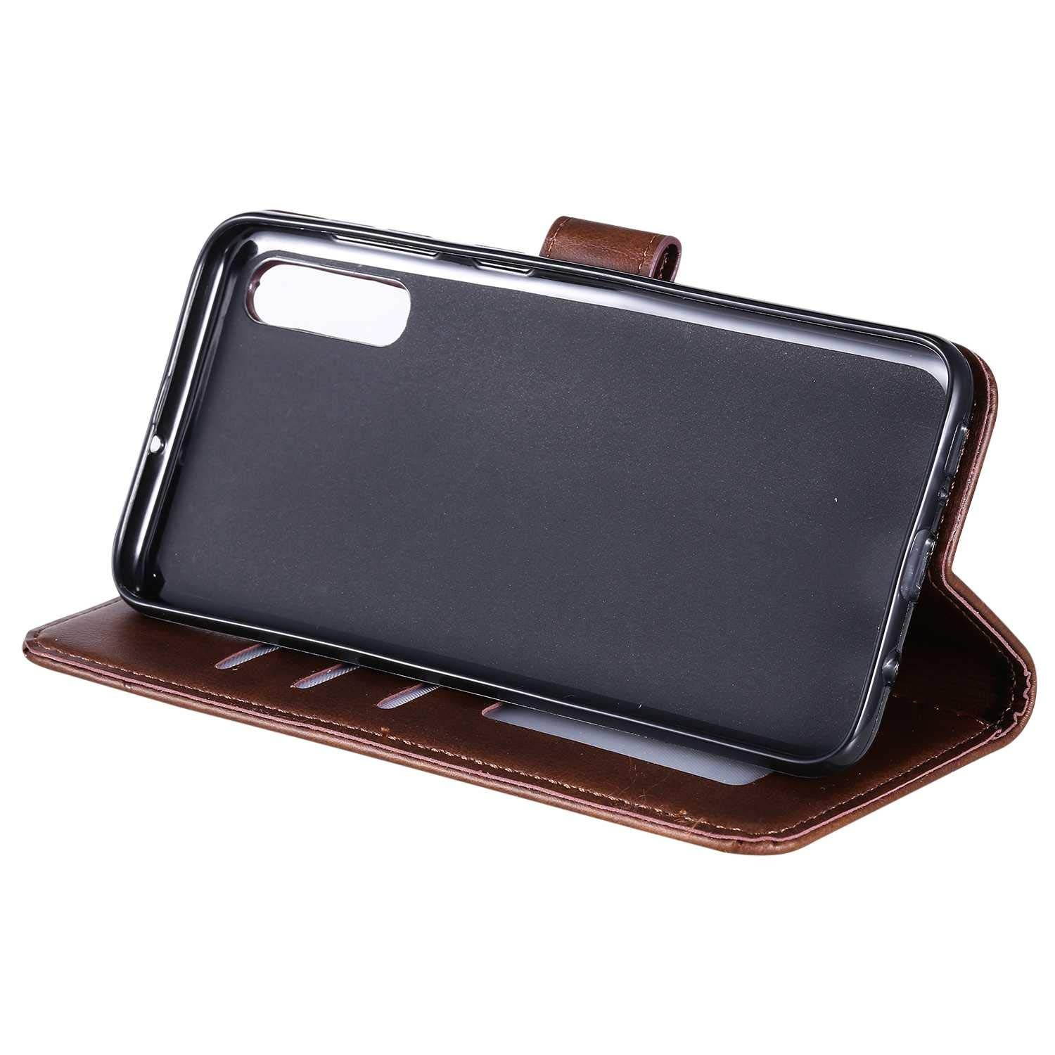 Galaxy A50 Case, The Grafu Shockproof PU Leather Wallet Cover for Samsung Galaxy A50, Multifunctions Book Style Case with Soft TPU Bumper Case, Brown