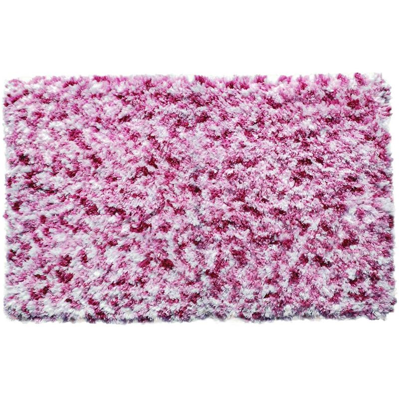 Ramallah Trading Lush Diamond Jacquard 24 x 36 in. Bath Mat in Rose