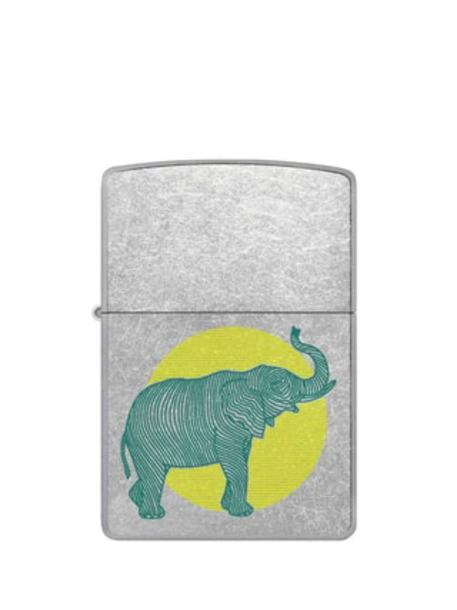 Zippo Elephant Graphic Silver Brass Windproof Pocket Lighter