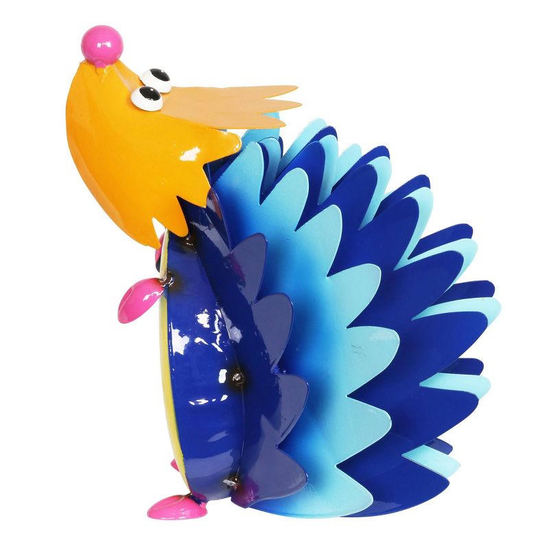9.65" Metal Colorful Hedgehog - Exhart