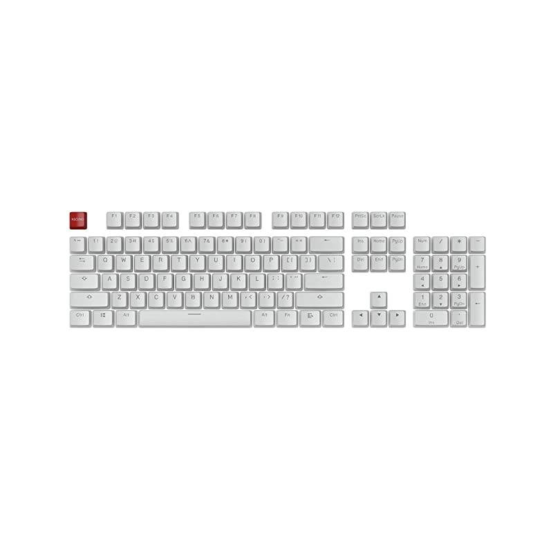 Aura Keycaps for Mechanical Keyboards - PBT, Pudding, Double Shot, White, Standard Layout | 104 Key, TKL, Compact Compatible (Aura (White))