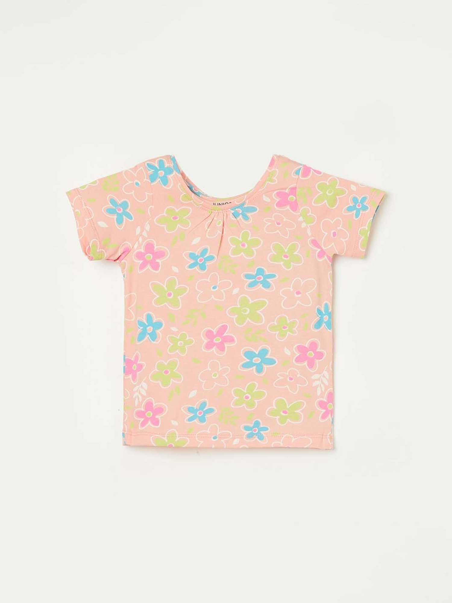 Juniors by Lifestyle Peach Floral Print T-Shirt