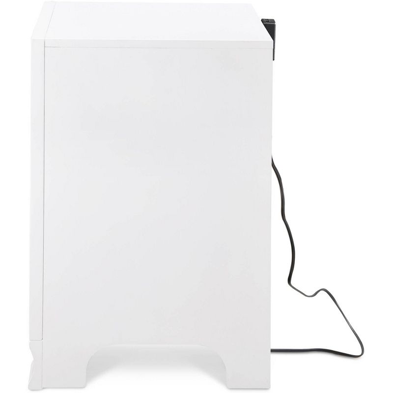 Edmond 3 Drawer Nightstand with USB White - ClickDecor