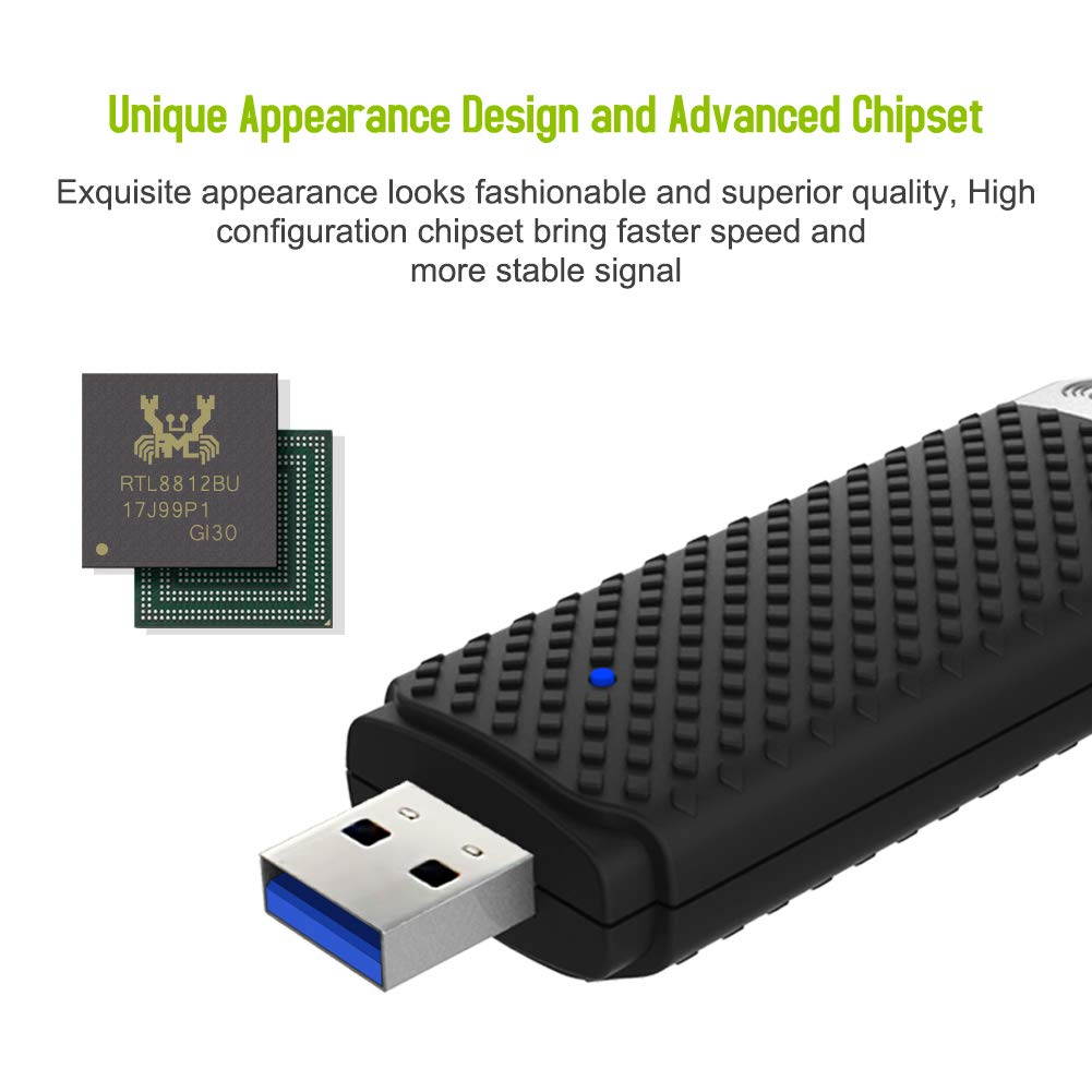 EDUP WiFi Adapter AC1200Mbps USB 3.0 Wireless Adapter 5GHz/2.4GHz Dual Band 802.11AC WiFi USB for PC/Desktop/Laptop,Support Win 10/8.1/7/XP/Mac OS 10.9-10.13