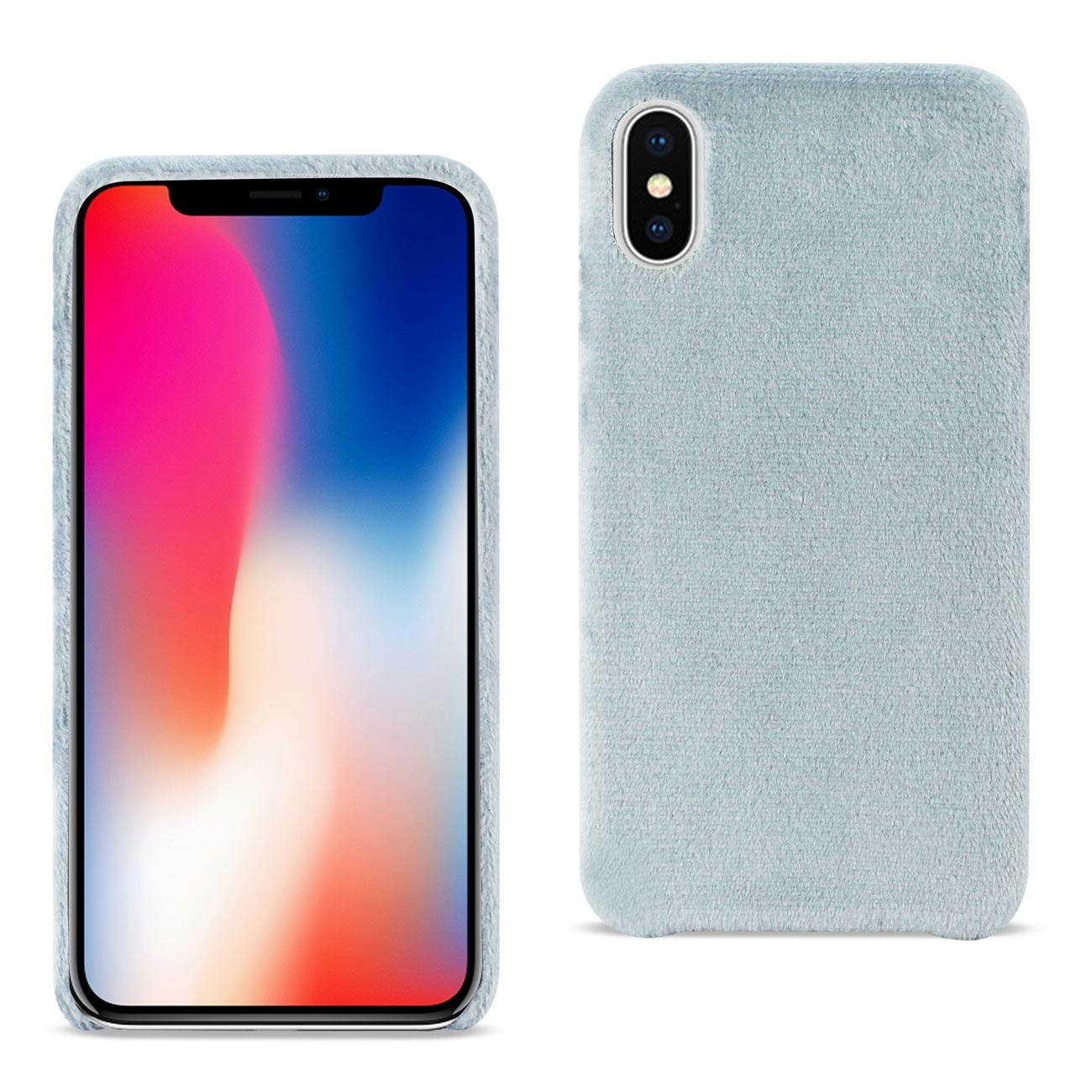 Reiko iPhone X/iPhone XS Fuzzy Fur Soft TPU Case In Gray