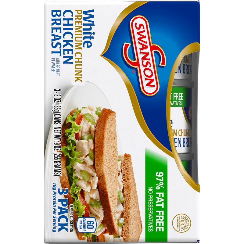 Swanson Premium White Chunk Chicken Breast in Water - 9oz/3ct