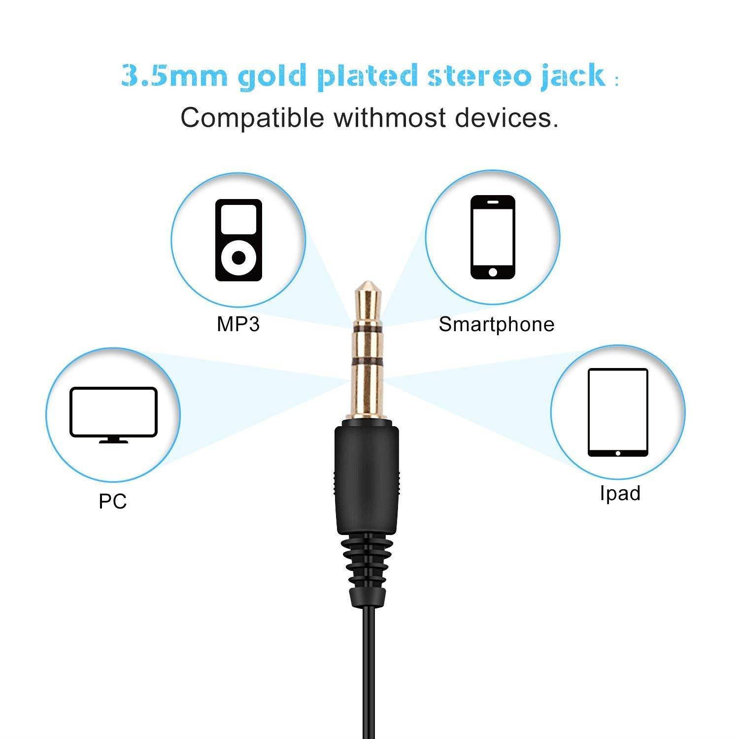 AGPTEK SE11 IPX8 Waterproof in-Ear Earphones, Coiled Swimming Earbuds with Stereo Audio Extension Cable, Black