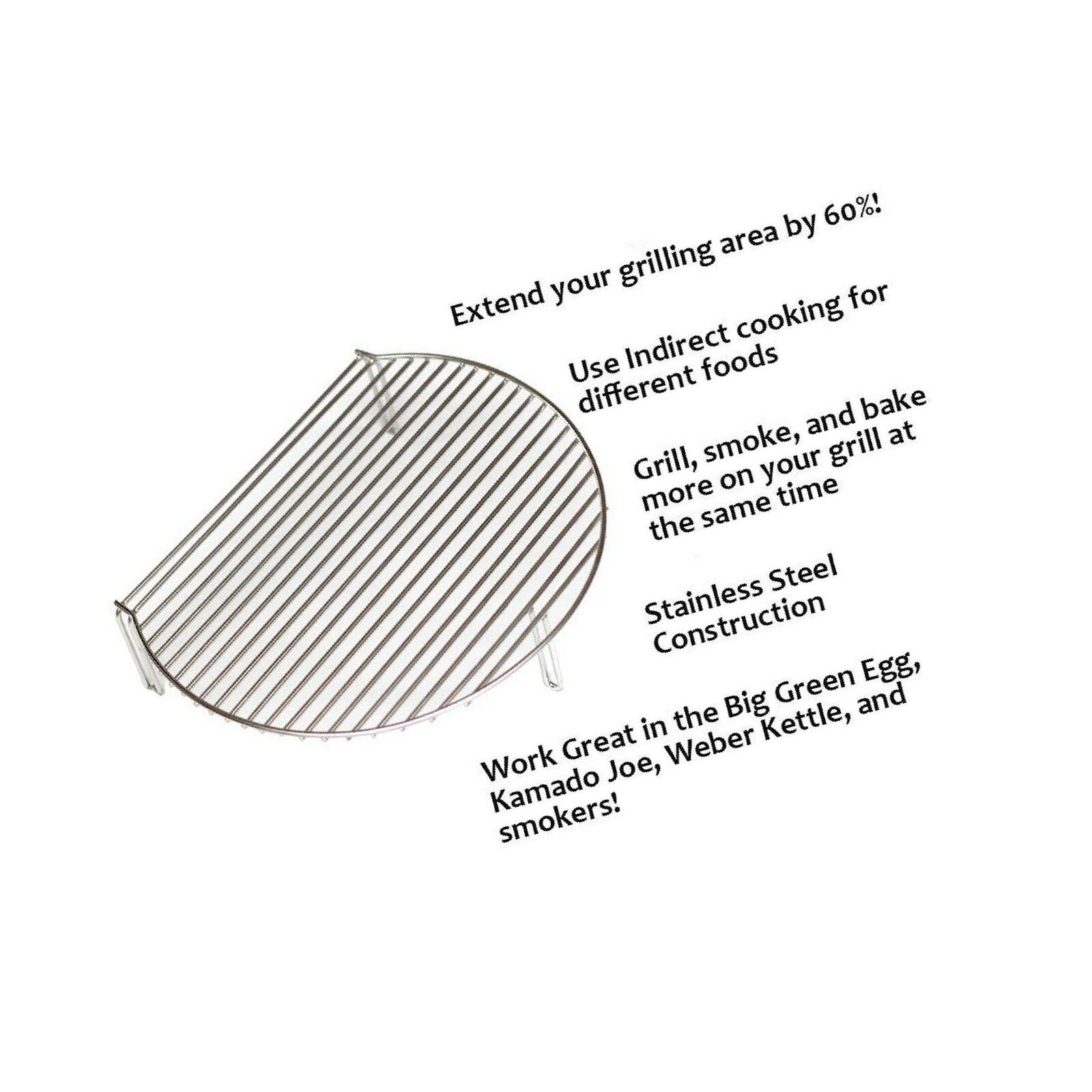 Aura Outdoor Products AOP-GX Stack Rack Grill Extender for Big Green Egg, Kam...