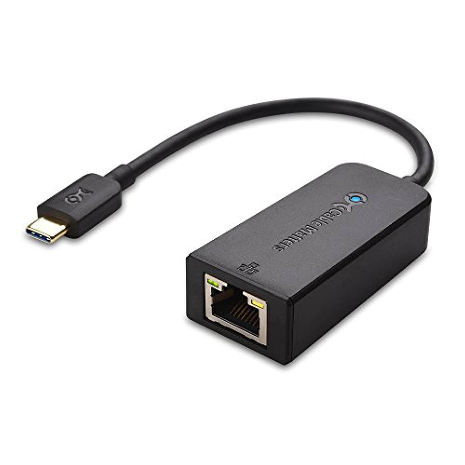 cable matters usb c to ethernet adapter (usb c to gigabit ethernet adapter) in black - usb-c and thunderbolt 3 port compatible