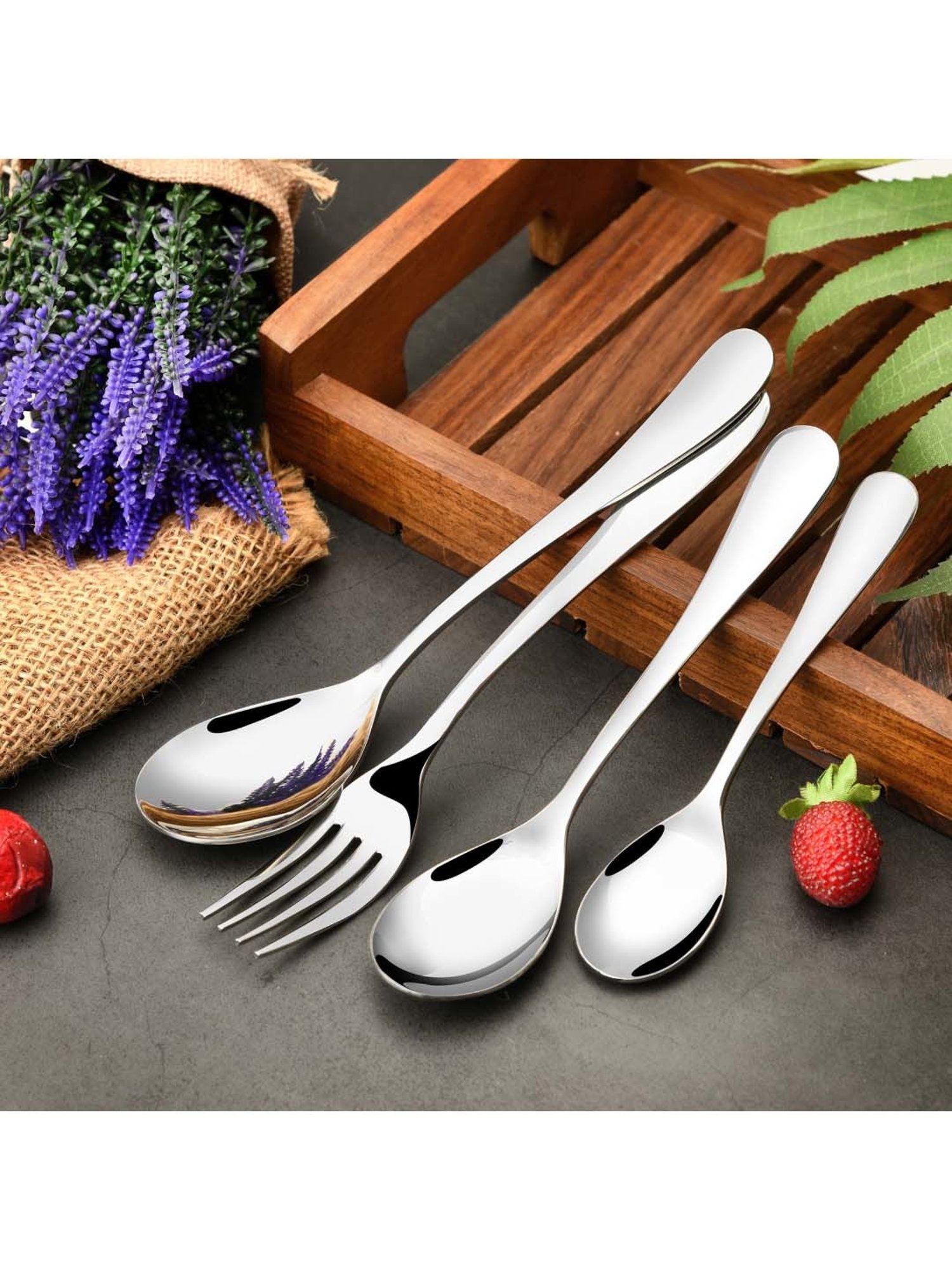 Home4U Iona Multi Wood Cutlery (2 Pcs)