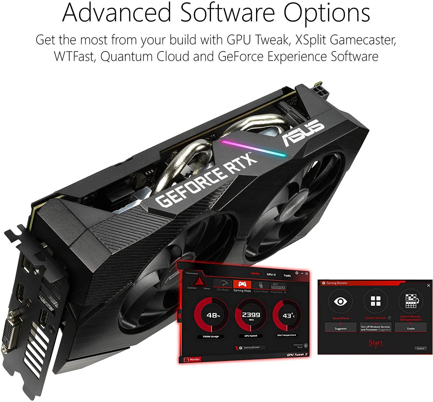 ASUS GeForce RTX 2060 Overclocked 6G GDDR6 Dual-Fan EVO Edition VR Ready HDMI DisplayPort DVI Graphics Card (DUAL-RTX2060-O6G-EVO)